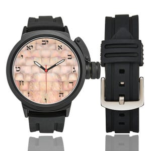 Reloj de cuarzo personalizado para hombre con esfera de letras hebreas: elegante reloj de pulsera personalizado con correa suave y parte trasera de acero inoxidable, modelo 309