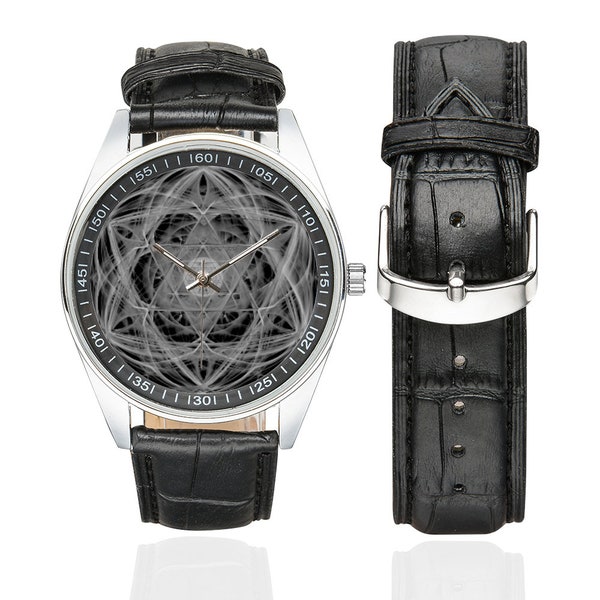 Montre  en cuir pour homme - face doree ou argentee - aluminium et  cuir - cadeau -original- port offert