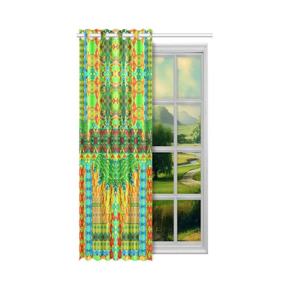 Artistic Assorted Curtains Bright Colors Handpainted Etsy