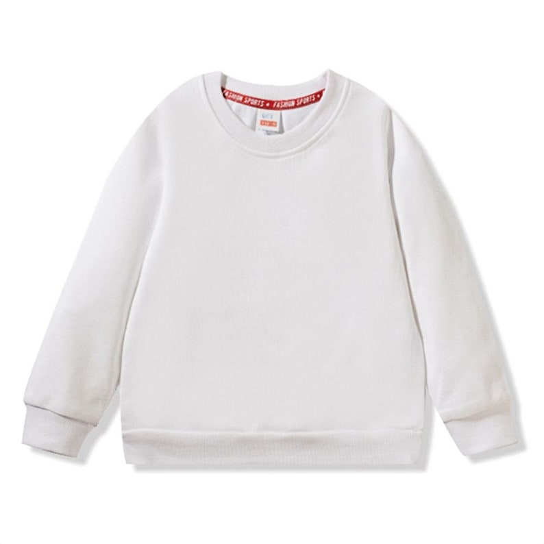 Hebrew letter Dalet Unisex Kids Sweatshirt Long Sleeve cotton Sweater White Pullover Crew Neck Tops
