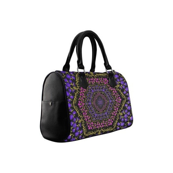 Geometric Quilted Boston Bag