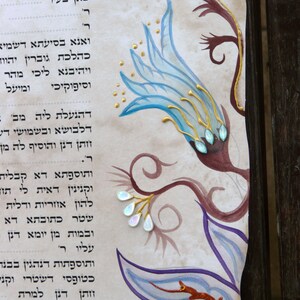 Hand made ketubah-Hand painted and Hand Scribbed-Authentic fine parchment-Made in Jerusalem-Custom image 2