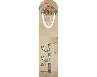 Hebrew Letter Aluminum Bookmark: Hand-Painted Judaica Art