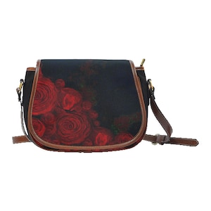 Alforja y cartera variada diseño rosas 3-6- imagen pintada a mano impresa en tela y cartera variada- posible personalizado