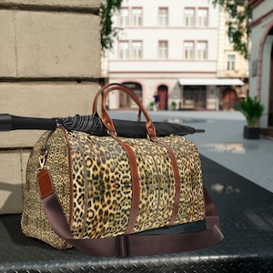 Wasserdichte Reisetasche- Hochwertiges Grausamkeitsfreies Pu-Leder und wasserdichter Stoff- Schultergurt- langlebig-kräftige Farben- 20x12"-custom