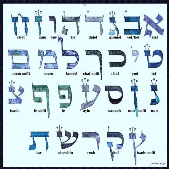 hebrew alphabet pdf file 17x17high resolution etsy