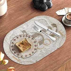 Oval Leather Placemats (Set of 2): Waterproof Heatproof Table Decor