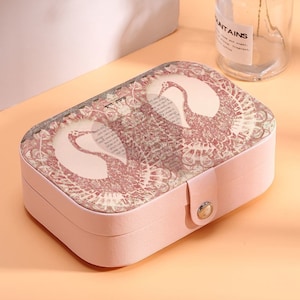 Eshet Chayil Mujer de Valores Versión hebrea Caja de joyería cuboide de PU rosa personalizada Caja de regalo con cremallera