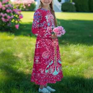 Artistic Long Sleeve Evening Boho Girls Dress