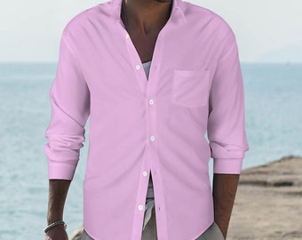 Maxi size long sleeve men's shirt- comfortable- custom color- from S to 6XL