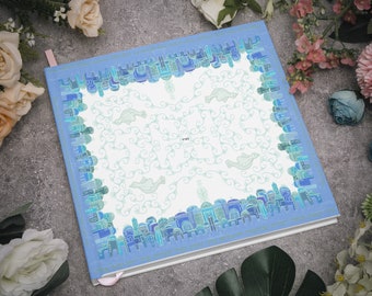 Special Chuppah Square wedding guest book  souvenirs book Message book Picture book Purple,blue, gray, yellow or pink