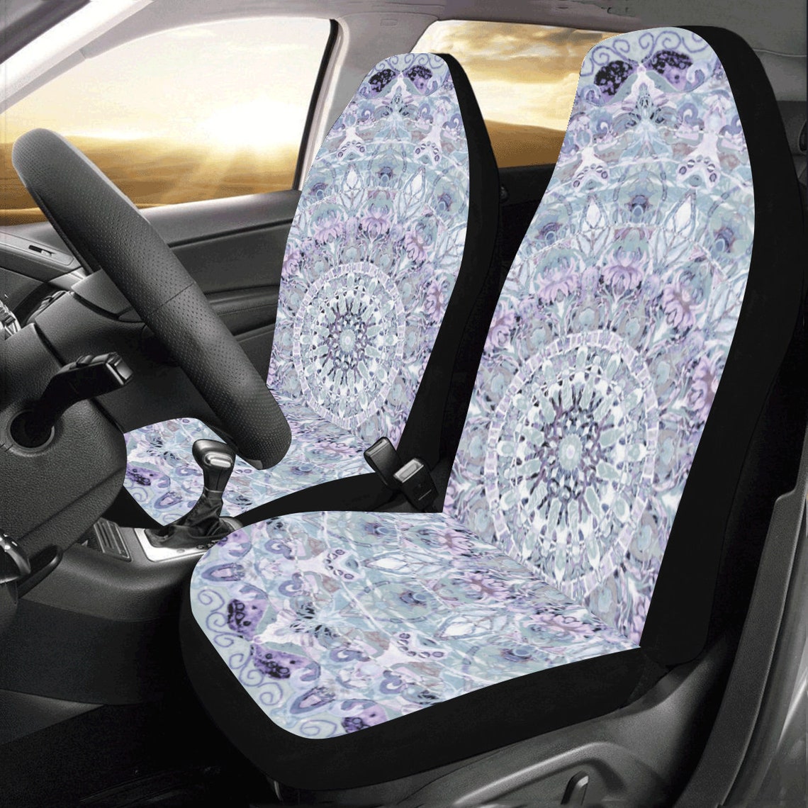 Blue Psychedelic Car Seat Covers