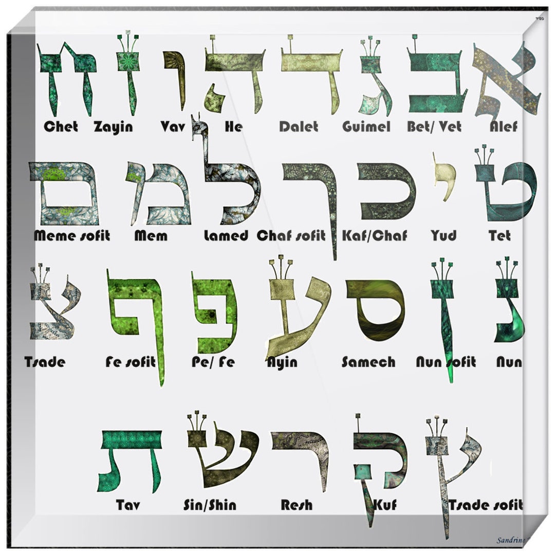 Hebrew Alphabet With Letters Names 3 Sizes Acrylic Blocks - Etsy