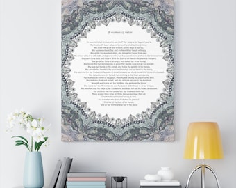 Woman of valors-Eshet Chayil-English version-Prayer-Canvas Gallery Wraps