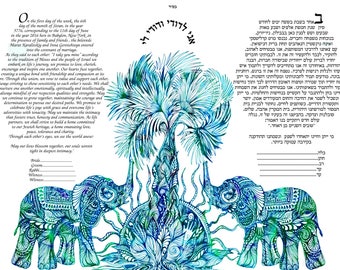 Ketubah print from Jerusalem -Elephants-Tree of life-various versions.various dimensions.various colors.various materials-
