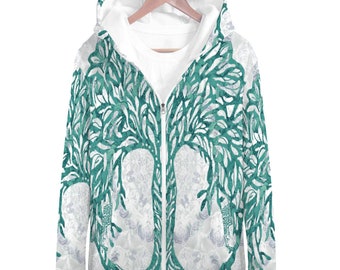 Tree of life Hoodies Unisex All Over Print Terrycloth Zipper Hoodie
