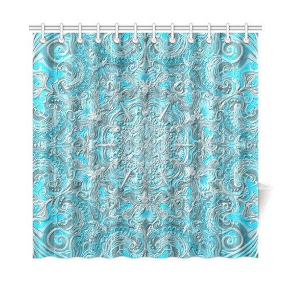 Artistic Shower Curtain Mandala 3d Effect Bathroom Decor Etsy