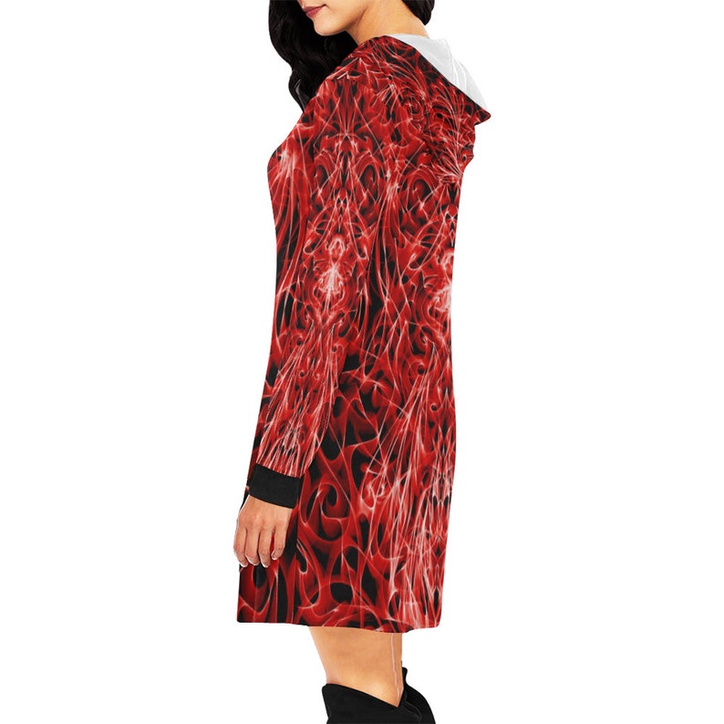 mini dress maxi size-mini dress mini size size from XS to XXL S.Kespi Creation Hoodie Mini Dress-polyester-hand painted original design