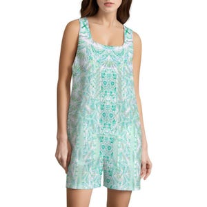 Women&#39;s collar jumpsuit Shorts All Over Print Sleeveless Romper with Pockets | Trendy Summer Outfit | Artistic Design Playsuit in Plus Sizes