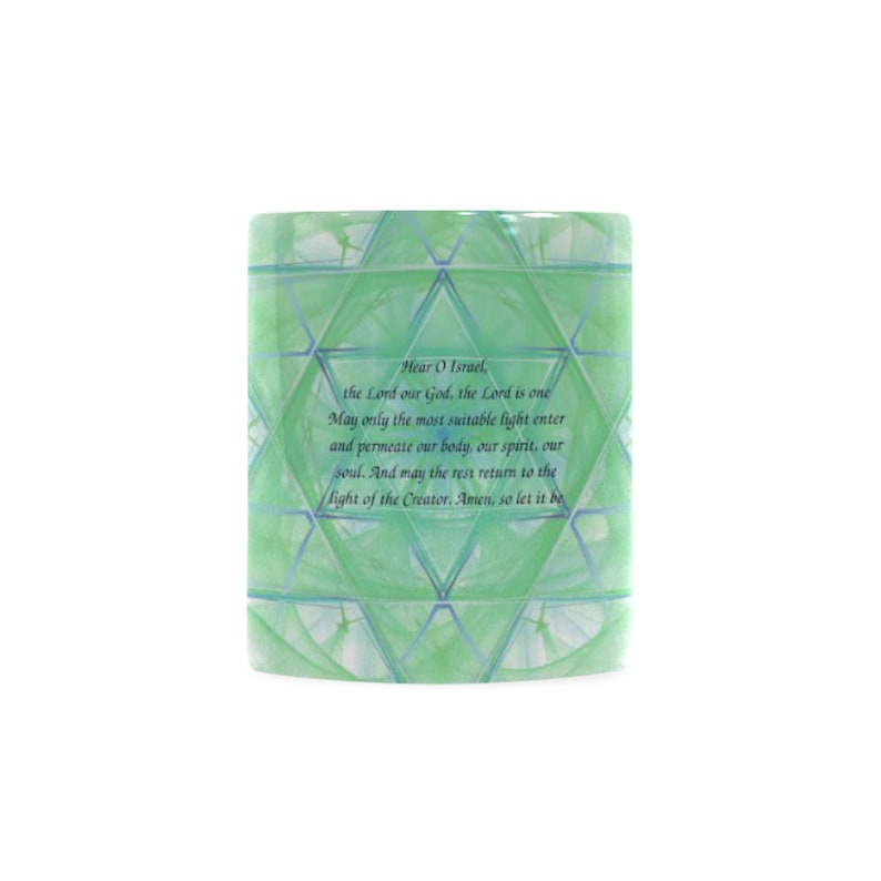 judaica gift-protection-spirituality-healing Hebrew energetic shield-Beautiful Ceramic mug with handpainted picture