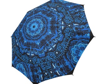 Semi automatic Very Large  umbrella- Rain and sun- customizable--Handpainted design-Coverage 42.52 inch-Length: 20.47 inch