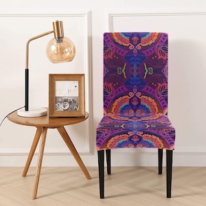 Exclusive Artistic design Removable Dining Chair Cover-Chair slipcover- Polyester-stretchy fabric-heavy-good quality-custom possible