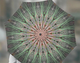 Green mandala Anti UV umbrella art design rain and sun protection .model773. Automatic UV Protection Umbrella