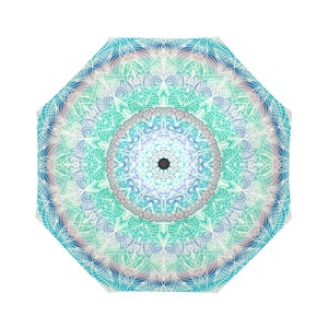 Artistic Mandala- Large  umbrella- Rain and sun- customizable-Handpainted design