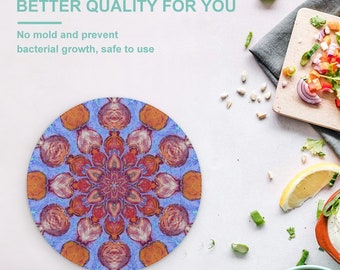 Mandala art custom glass cutting board kitchen accessory model 837. Tempered Glass Cutting Board