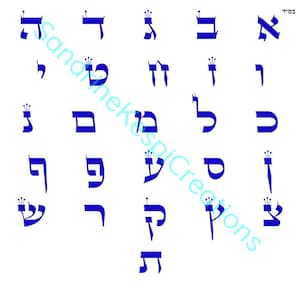 Hebrew alphabet-pdf file-17x17&quot;-high resolution