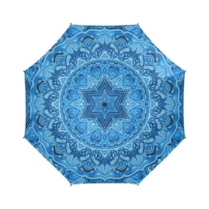 Millefiori- Large  umbrella- Rain and sun- customizable-mandala 9-Handpainted design