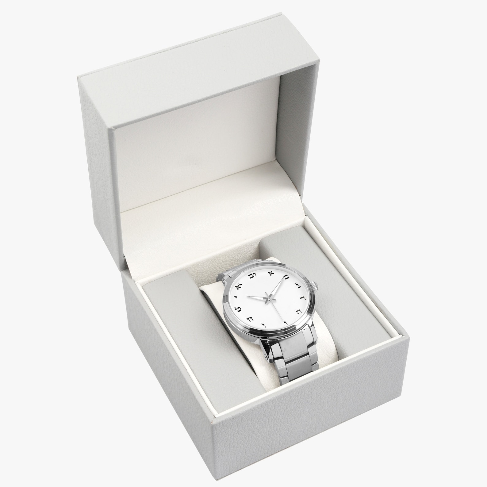 Hebrew Lettersno Batterymen and Women New Steel Strap Etsy