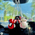 Spiderman Crochet Car Hanging Accessory, Superhero Rearview Mirror Charm, Handmade Spiderman Gift for Car, Marvel Amigurumi Car Decor