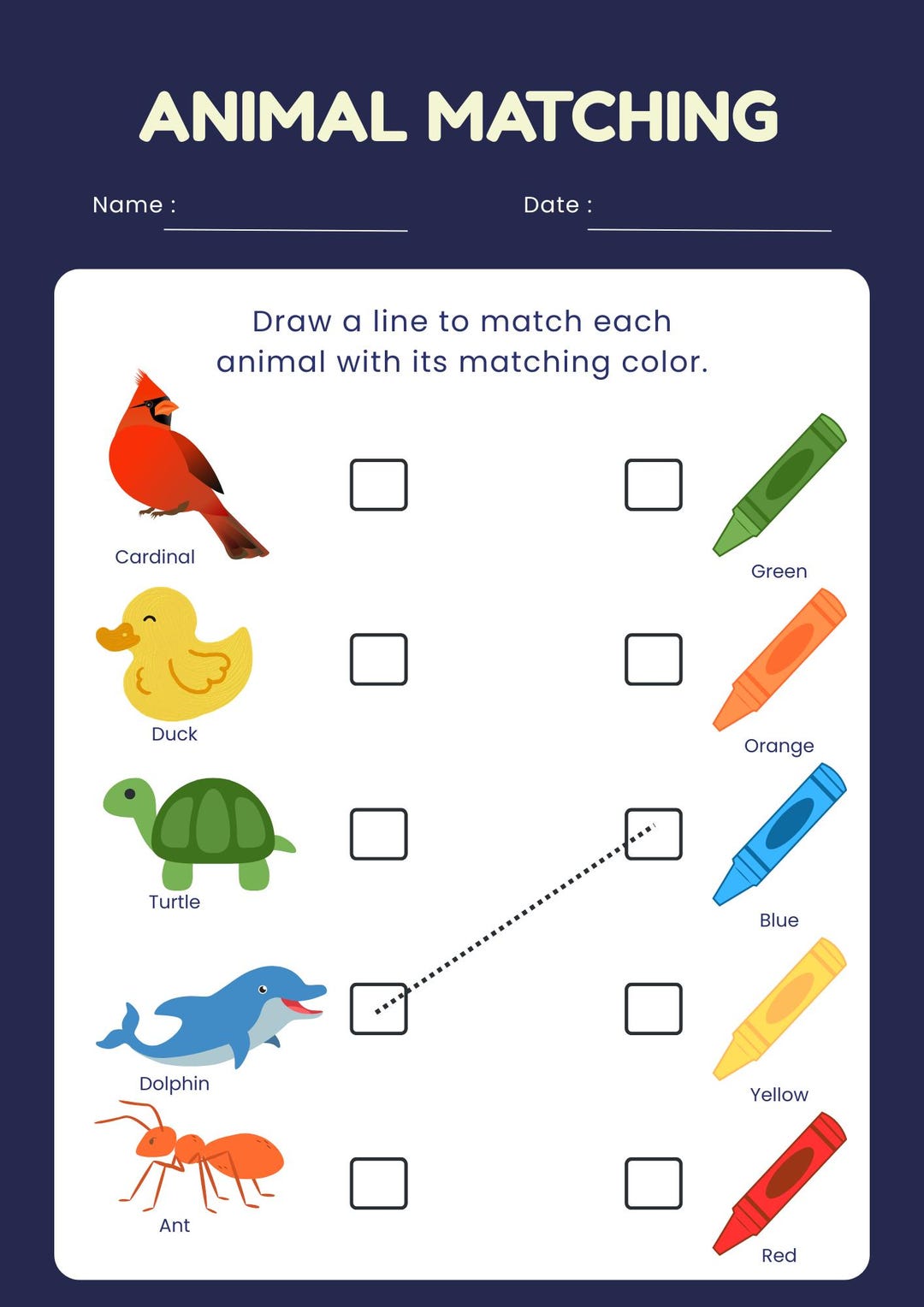 Animal Color Matching Puzzle | Preschool Learning Activity (instant