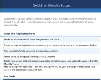 Budget Spreadsheet Application, Excel or Google Sheets, Monthly Budget Planner, Expense Tracker, Savings Goal, Loan Payoff Calculator