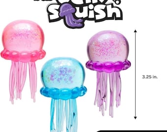 Glow Jellyfish Squishy Toy, Soft Stress Relief Fidget, Ocean Sensory Toy for Kids, Cute Anxiety Relief Gift, Calming Toy