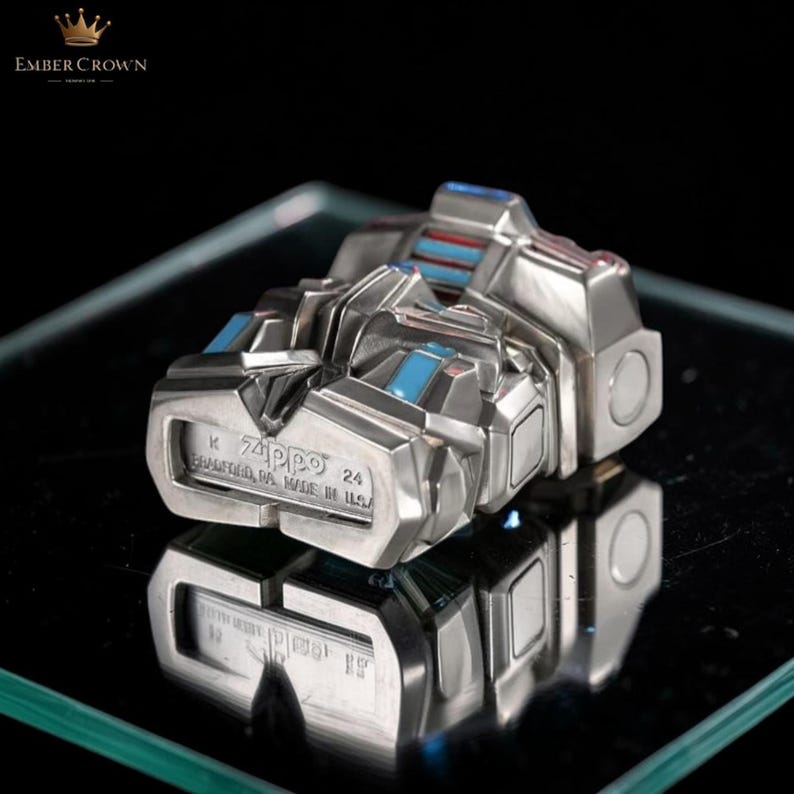 Futuristic Robot Warrior Lighter Gift for Him, Mecha Zippo Collectible, Birthday Gift Mens Accessories Premium Windproof Survival Gear image 2