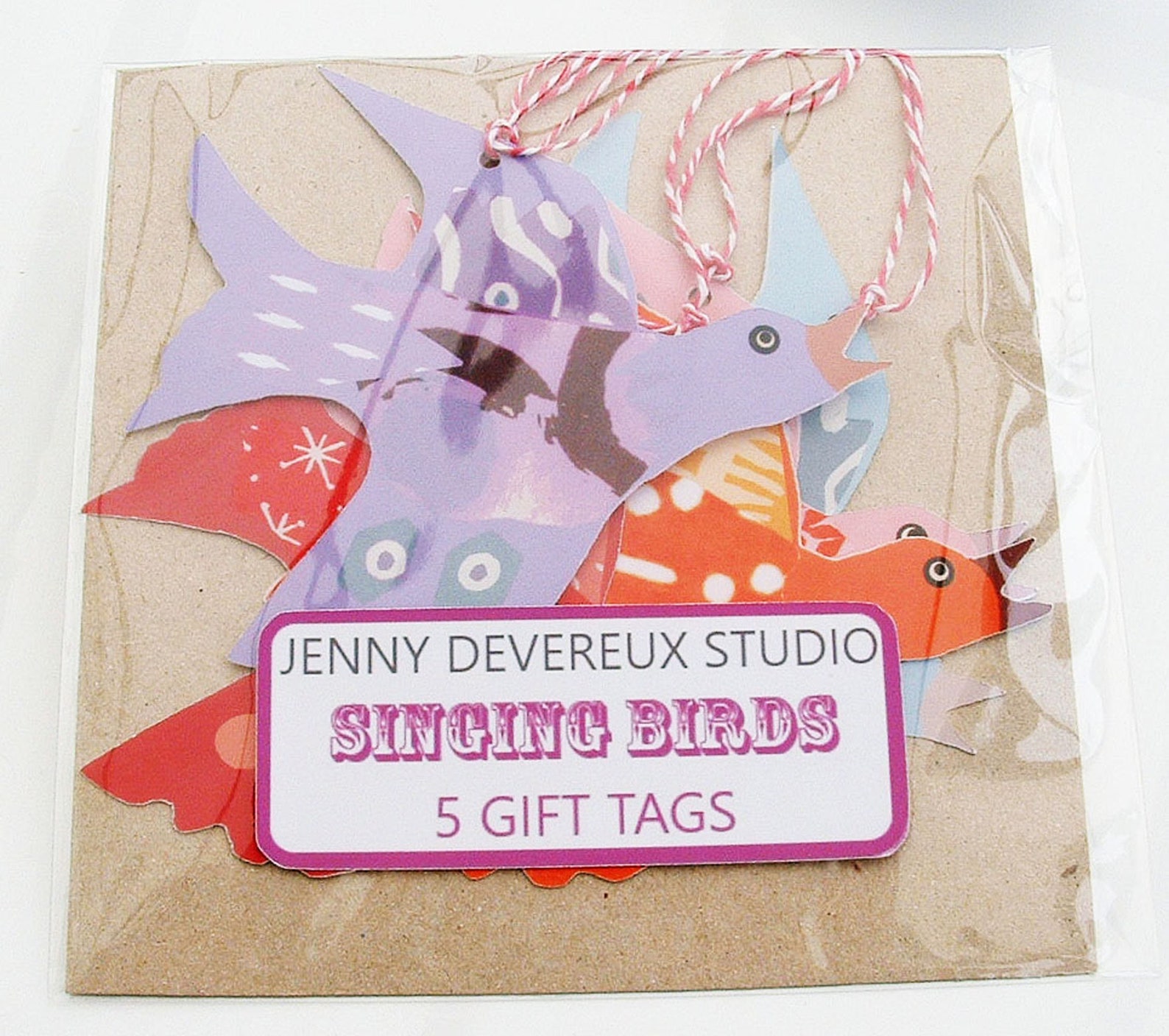 5 Gift Tags 'SINGING BIRDS' Cutout Bird Shapes 5 Colours - Etsy
