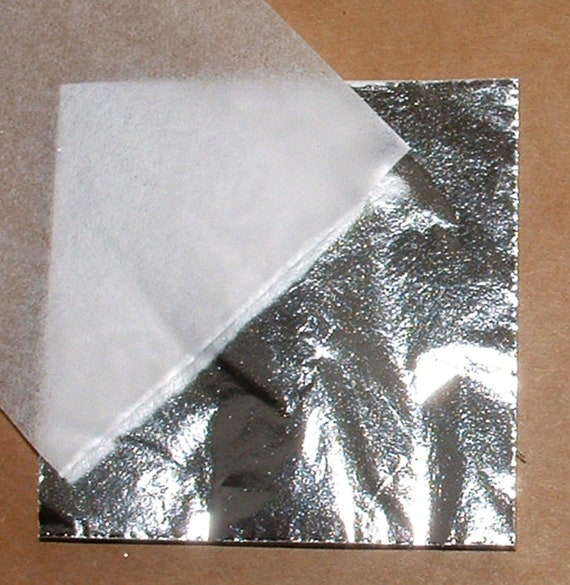 100 Imitation silver sheets 7cm x 7cm