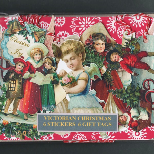 Victorian Christmas - 6 Gift Tags + 6 Stickers