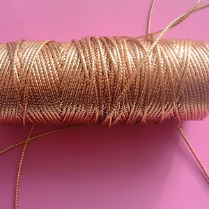 10M or 20M  Rose Gold Metallic Twine / String 1mm , Polyester Thread