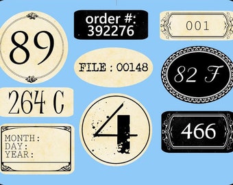 Vintage Numbers Stickers