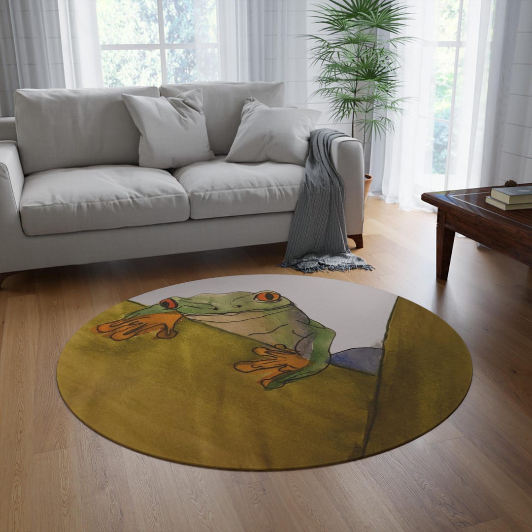 Red-eyed Tree Frog Round Rug | Tropical, Whimsical Nature Accent - Etsy