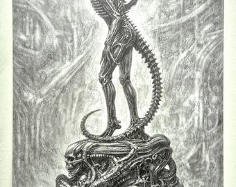 Xenomorph Pencil Sketch, A4 art sketch