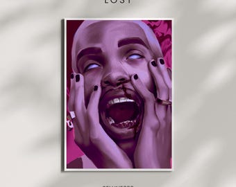 Plakat LOST – Surrealistyczny horror, dekoracja pokoju w stylu mrocznego gotyku