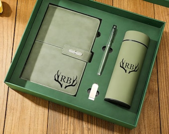 Personalized Initial Notebook Set With Pen, Personalized New Job Gift,Professional Office Gifts,Gift for Men,End Of Year Thank You Gift