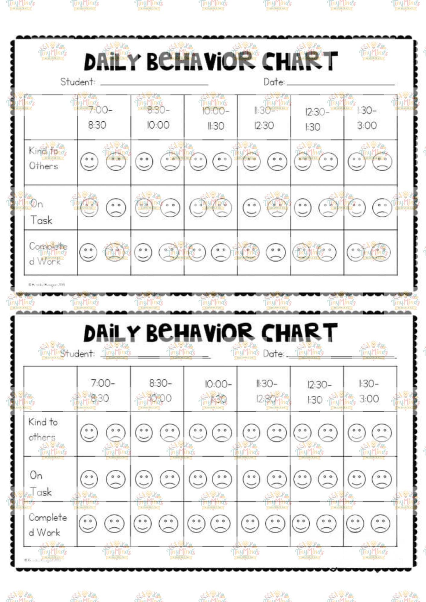 Behaviour Chart Simple Printable Behavior Chart for Kids - Etsy