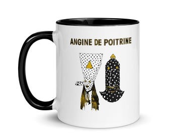 Taza Angine de poitrine con color en el interior