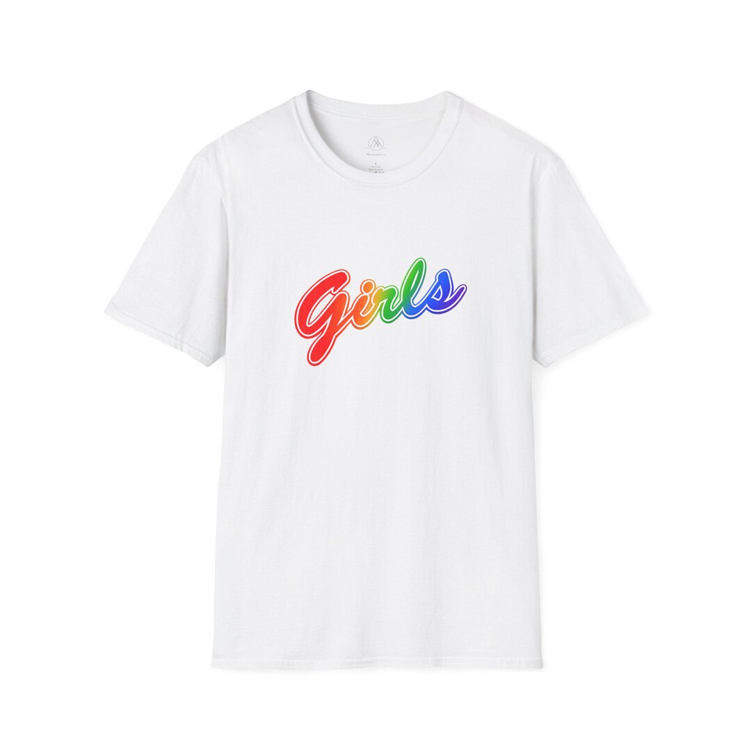 Rainbow 'girls' Script T-shirt | Pride Colors, Retro Script Tee - Etsy