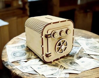 Laser Cut 3D Safe Piggy Bank 4mm SVG | Wooden Money Box (Digital Download)